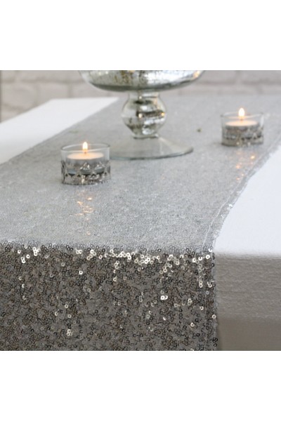 Ранер паєтка срібло