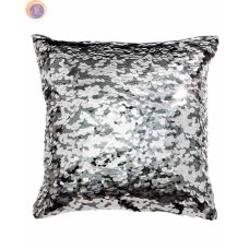 Подушка паєтка срібло