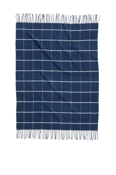 Плед синій в клітинку