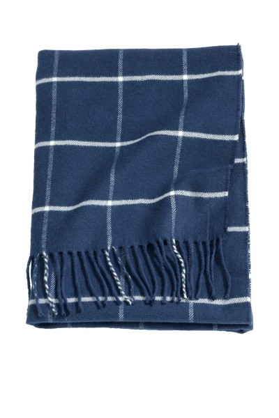 Плед синій в клітинку