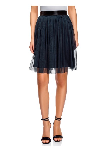 Юбка черная, сетка