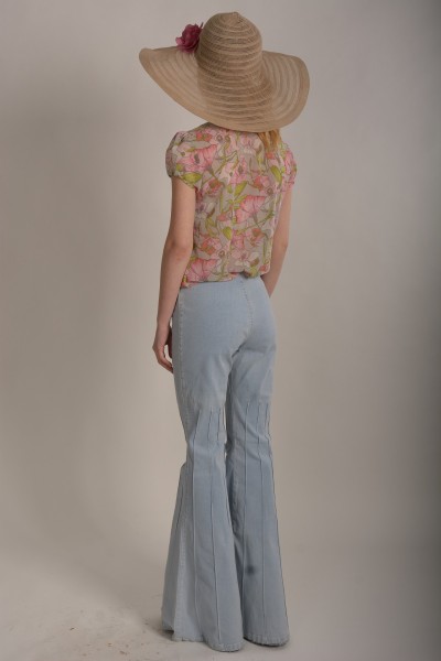 Шляпа бежевая широкополая