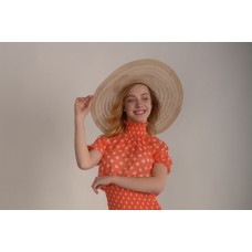 Шляпа бежевая широкополая