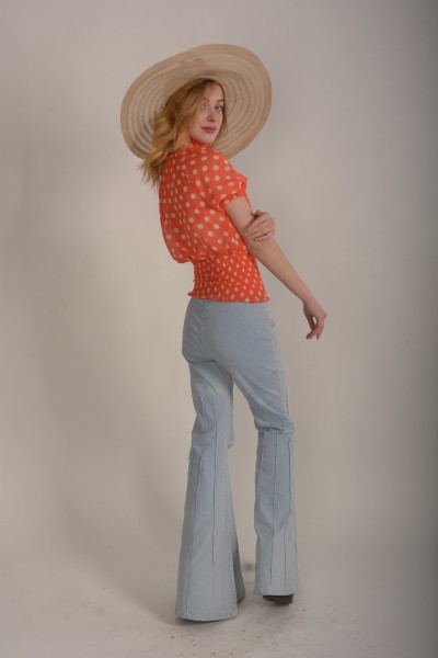 Шляпа бежевая широкополая