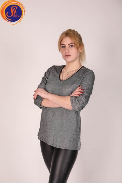 Блуза серебряная