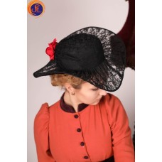Шляпа черная гипюр 19 век