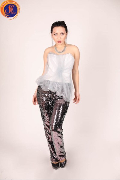 Брюки з пайєтками