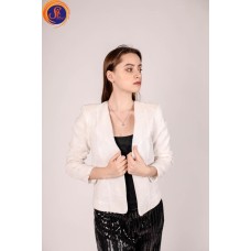 Пиджак белый пайетки