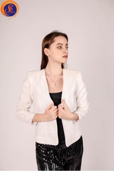 Пиджак белый пайетки