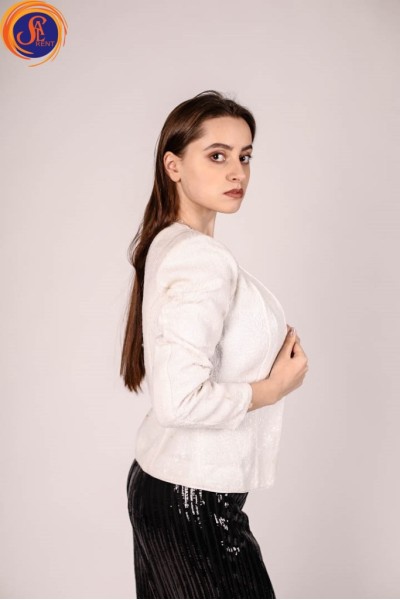 Пиджак белый пайетки