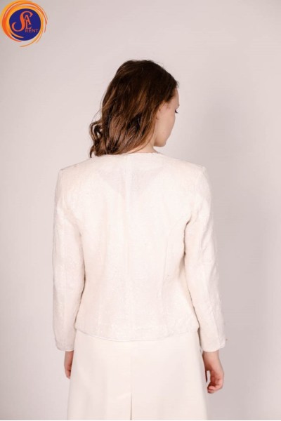 Пиджак белый пайетки