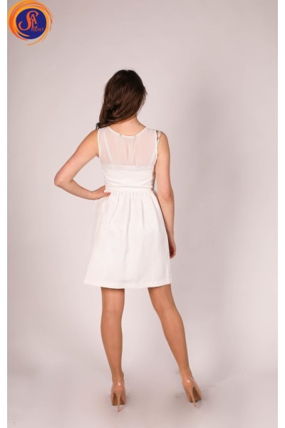 Платье белое мини