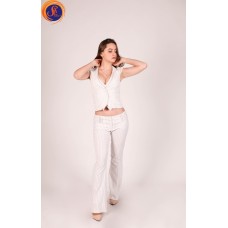 Костюм белый в полоску секси