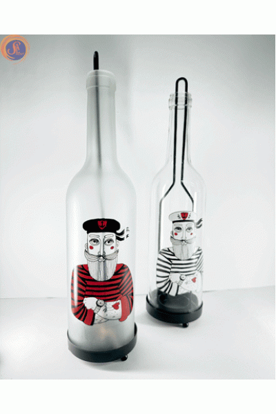 Пляшка-свічник «Морячок»