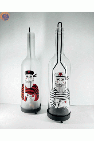 Пляшка-свічник «Морячок»