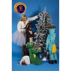 Ялинка засніжена зі світлодіодами