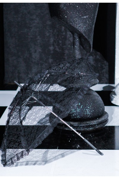 Парасоля чорна ажурна