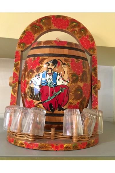 Бочка розписна з рюмками