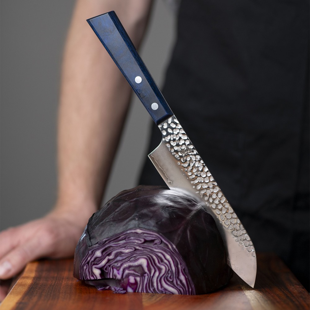 Кухонний ніж 165 мм Сантоку, серія BLUE BREEZE Yaxell 34601 - Фото 2 Кухонний ніж 165 мм Сантоку, серія BLUE BREEZE Yaxell 34601