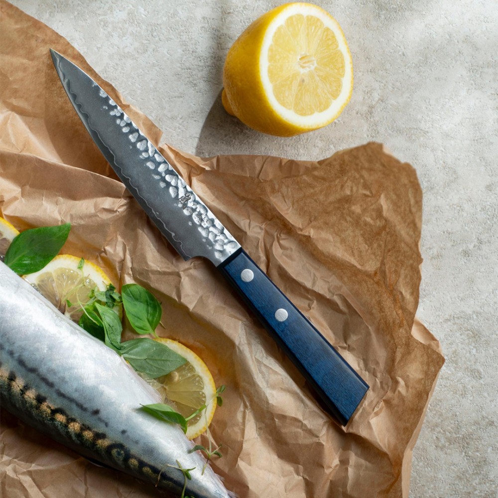 Кухонний ніж 120 мм, серія BLUE BREEZE Yaxell 34602 - Фото 2 Кухонний ніж 120 мм, серія BLUE BREEZE Yaxell 34602