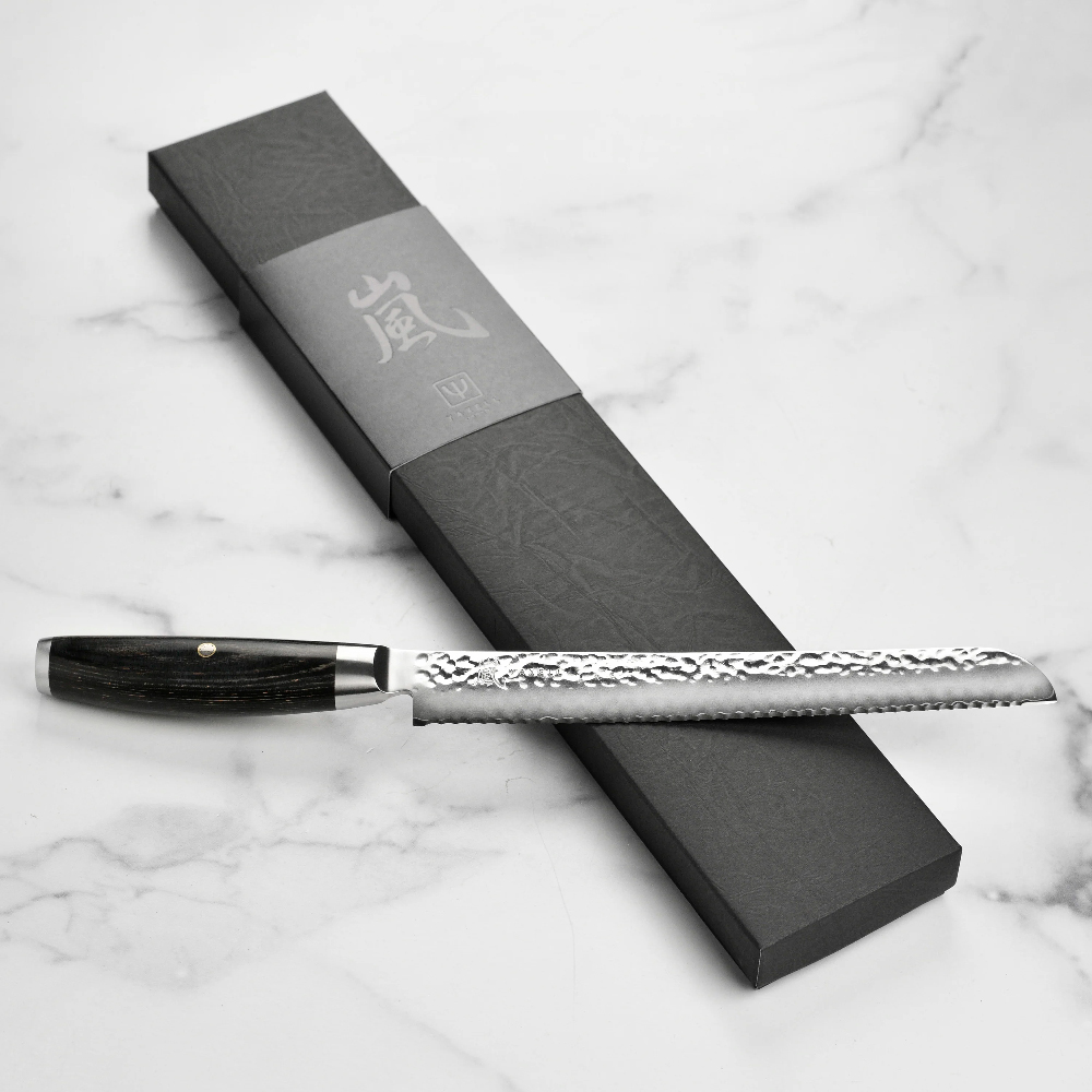 Ніж для хліба 230 мм дамаська сталь, серія KETU Yaxell 34908 - Фото 3 Ніж для хліба 230 мм дамаська сталь, серія KETU Yaxell 34908