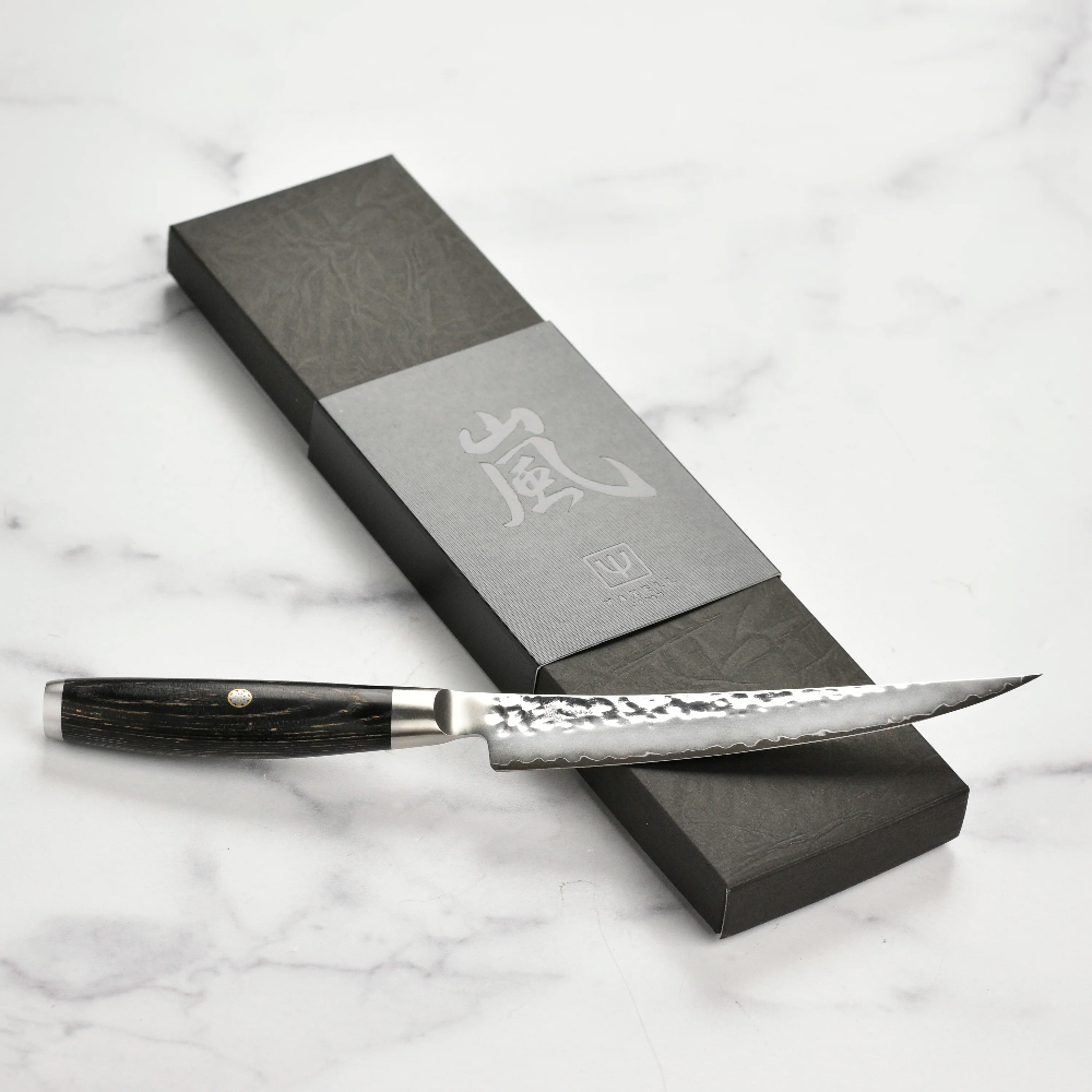 Обробний ніж 150 мм дамаська сталь, серія KETU Yaxell 34936 - Фото 4 Обробний ніж 150 мм дамаська сталь, серія KETU Yaxell 34936