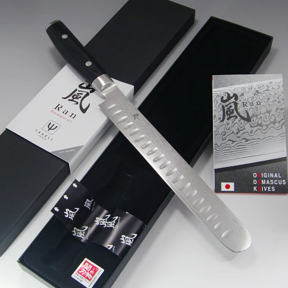 Нож для нарезки 230 мм дамасская сталь, серия RAN Yaxell 36011ВП - Фото 3 Нож для нарезки 230 мм дамасская сталь, серия RAN Yaxell 36011ВП