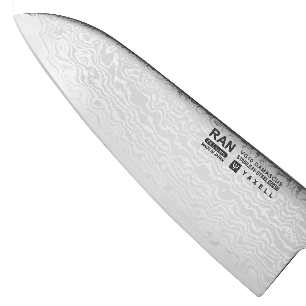 Ніж Сантоку 125 мм дамаська сталь, серія RAN Yaxell 36012 - Фото 2 Ніж Сантоку 125 мм дамаська сталь, серія RAN Yaxell 36012