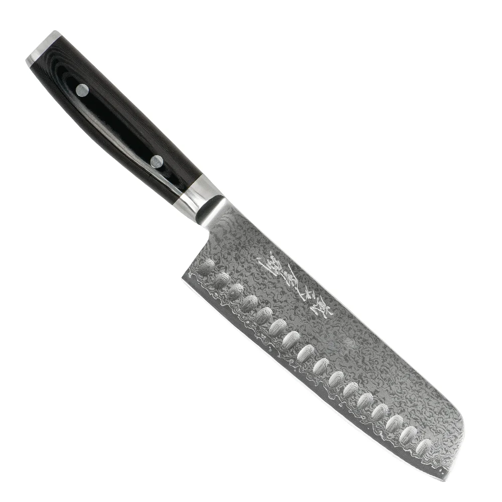 Ніж Накірі 180 мм дамаська сталь, серія RAN PLUS Yaxell 36604GВП - Фото 1 Ніж Накірі 180 мм дамаська сталь, серія RAN PLUS Yaxell 36604GВП