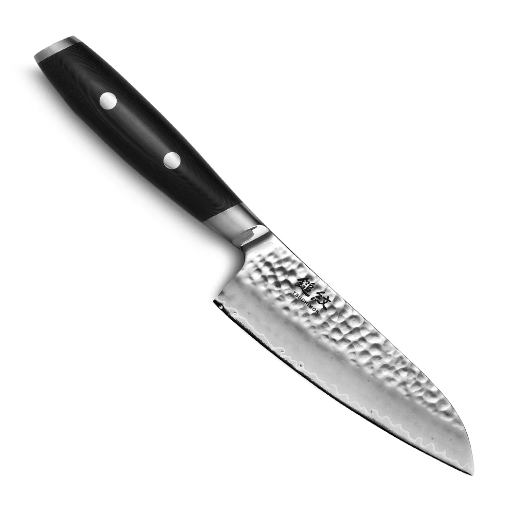 Ніж Сантоку 125 мм дамаська сталь, серія TSUCHIMON Yaxell 36712ВП - Фото 1 Ніж Сантоку 125 мм дамаська сталь, серія TSUCHIMON Yaxell 36712ВП