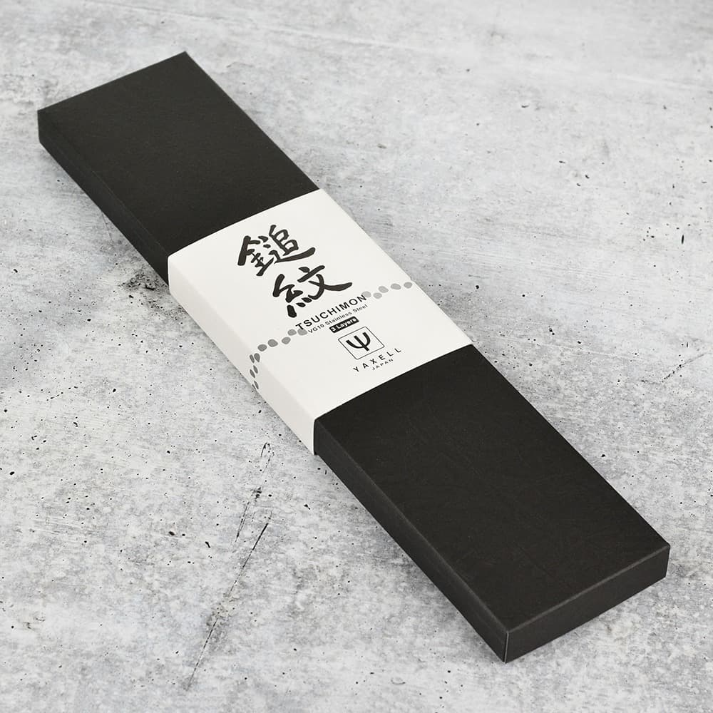 Ніж Кірітсуке 200 мм дамаська сталь, серія TSUCHIMON Yaxell 36734ВП - Фото 6 Ніж Кірітсуке 200 мм дамаська сталь, серія TSUCHIMON Yaxell 36734ВП