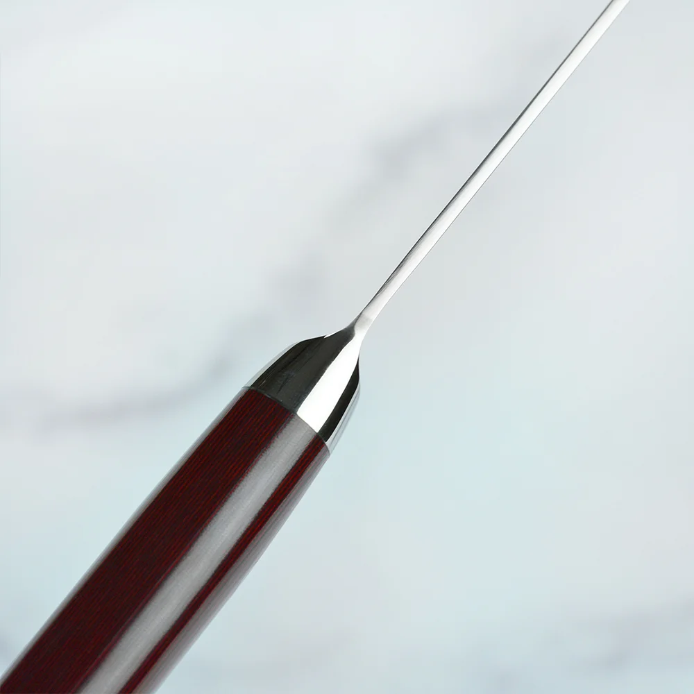 Кухарський шеф-ніж 200 мм дамаська сталь, серія SUPER GOU Yaxell 37100 - Фото 4 Кухарський шеф-ніж 200 мм дамаська сталь, серія SUPER GOU Yaxell 37100