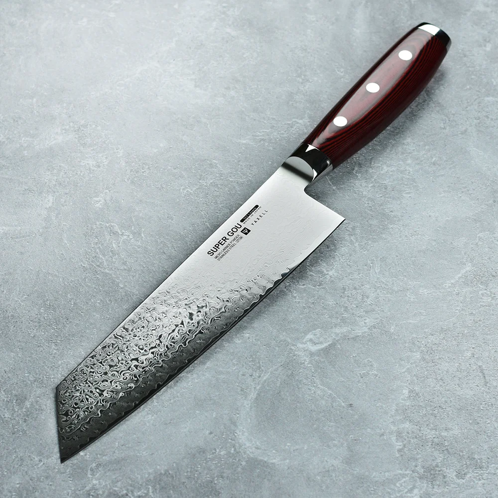 Ніж Кірітсуке 200 мм дамаська сталь, серія SUPER GOU Yaxell 37134 - Фото 6 Ніж Кірітсуке 200 мм дамаська сталь, серія SUPER GOU Yaxell 37134