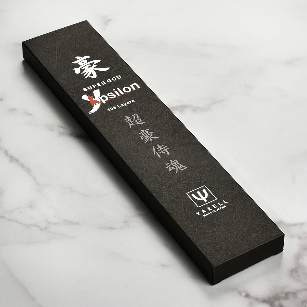 Кухарський шеф-ніж 200 мм дамаська сталь, серія SUPER GOU YPSILON Yaxell 37200 - Фото 12 Кухарський шеф-ніж 200 мм дамаська сталь, серія SUPER GOU YPSILON Yaxell 37200