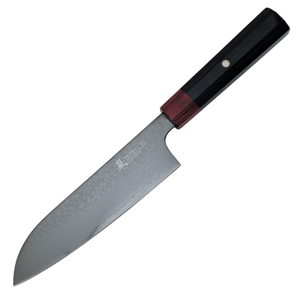 Ніж Сантоку 165 мм, дамаська сталь, серія REI Yaxell 37401 - Фото 2 Ніж Сантоку 165 мм, дамаська сталь, серія REI Yaxell 37401